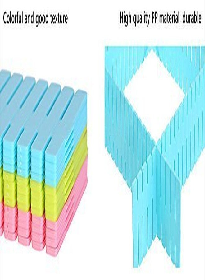 LEAWALL Plastic Makeup Storage Grid Home & Kitchen Board Divider, Adjustable Drawer Organizer, Storage Drawers, Drawer Organizer, Drawer Divider 12 PCS(2 Set) - Multicolor - Image 5
